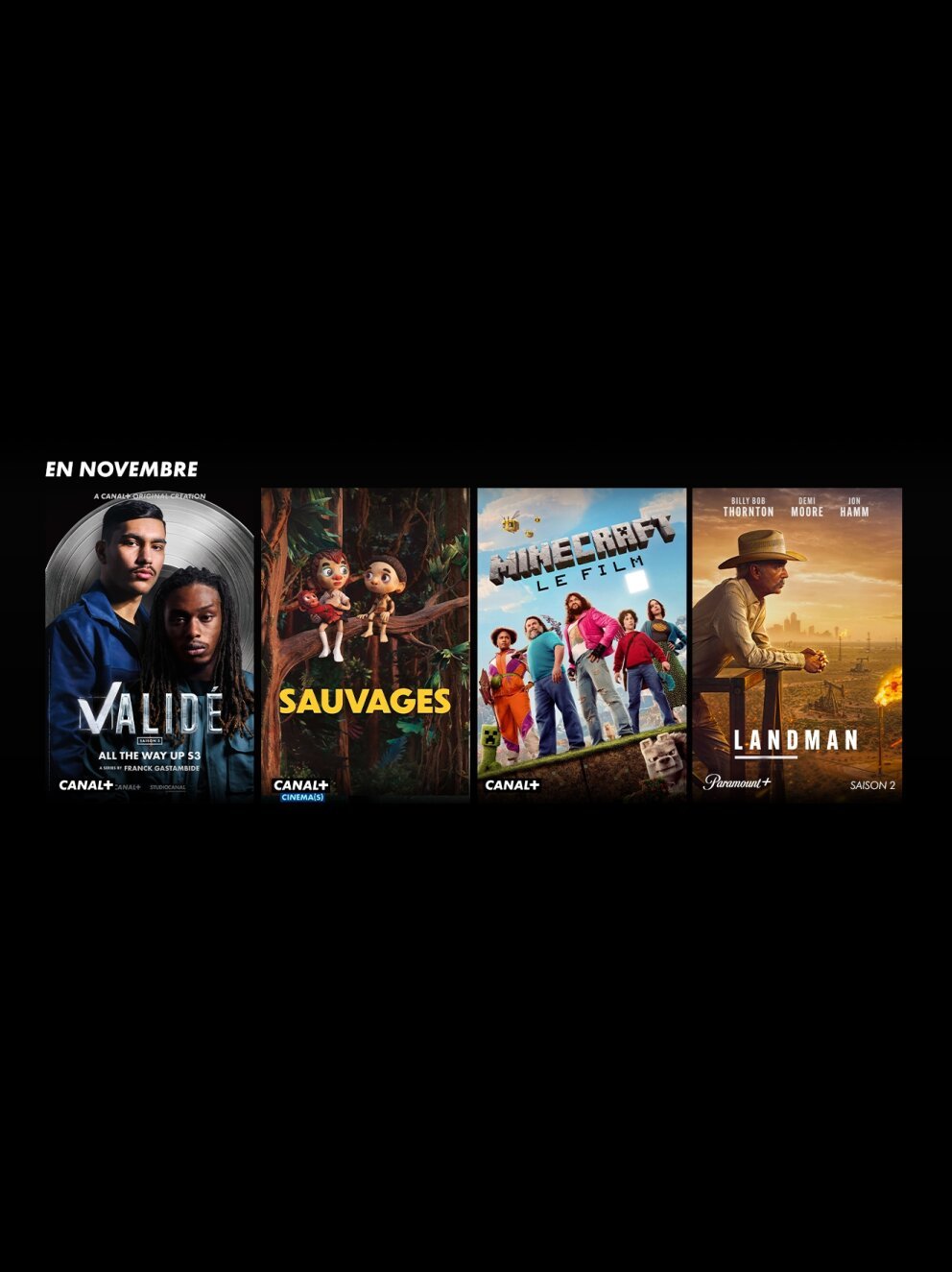 Validé S3, Sauvages, Minecraft, le film et Landman S2 disponibles en novembre sur CANAL+
