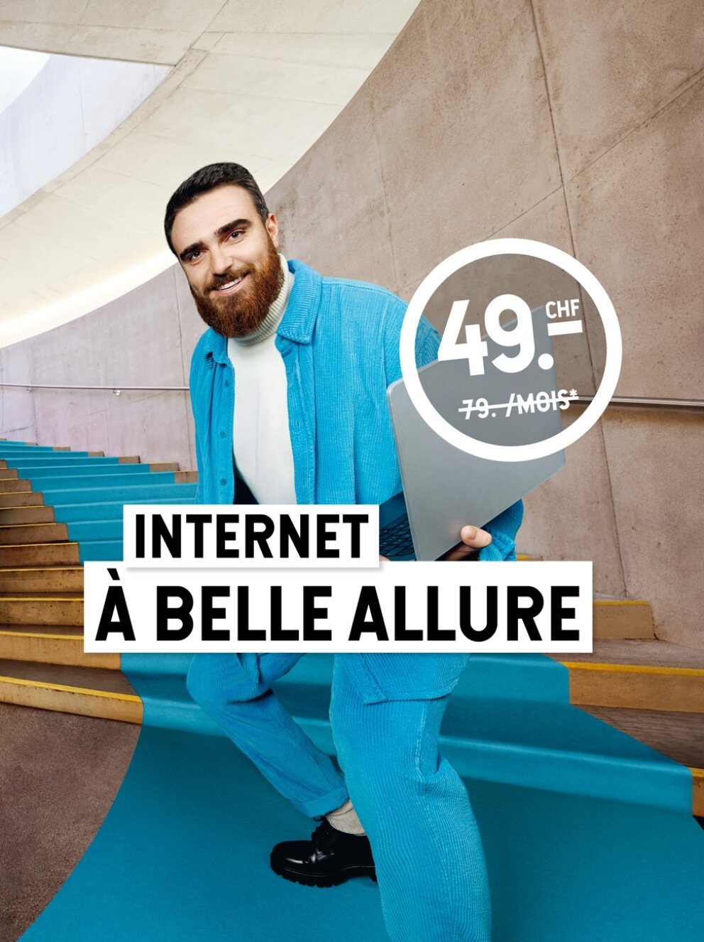 Internet vitesse Max à CHF 49.- chez bli bla blo. Offre valable du 2 mars au 20 avril 2026.